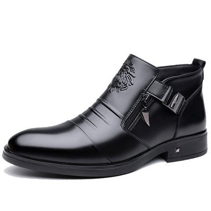 VICTOR – Embossed Leather Dress Boots