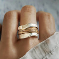 VIREN – Silver Golden Threads Ring