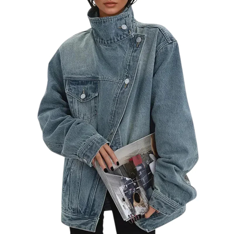 CLEO - Asymmetrical Urban Jacket with Buttons