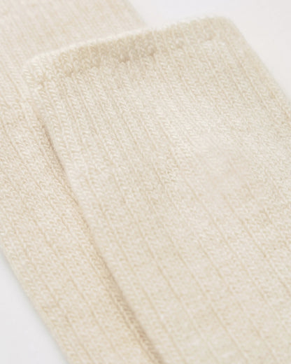 Ribbed High-Knee Wool Socks