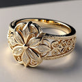 ELVIRA – Exotic Floral Zirconia Gold Ring