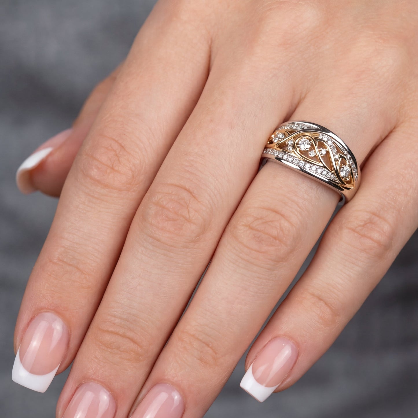 RIVEN – Hollow Gold & Silvered Ring