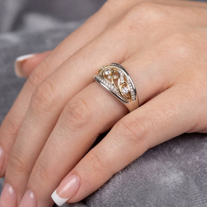 RIVEN – Hollow Gold & Silvered Ring