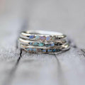 OPALIS – Vintage Layered Blue Stones Silver Ring