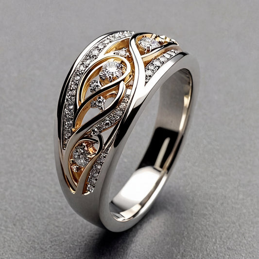 RIVEN – Hollow Gold & Silvered Ring