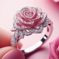 ROSALIE – Floral Crystal Exotic Silver-Plated Ring
