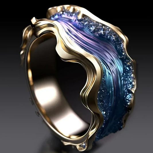 ZEPHYRA – Vintage Golden Ocean Ring
