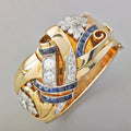 ZENVIA – Ornate Sapphire Crystal Ring