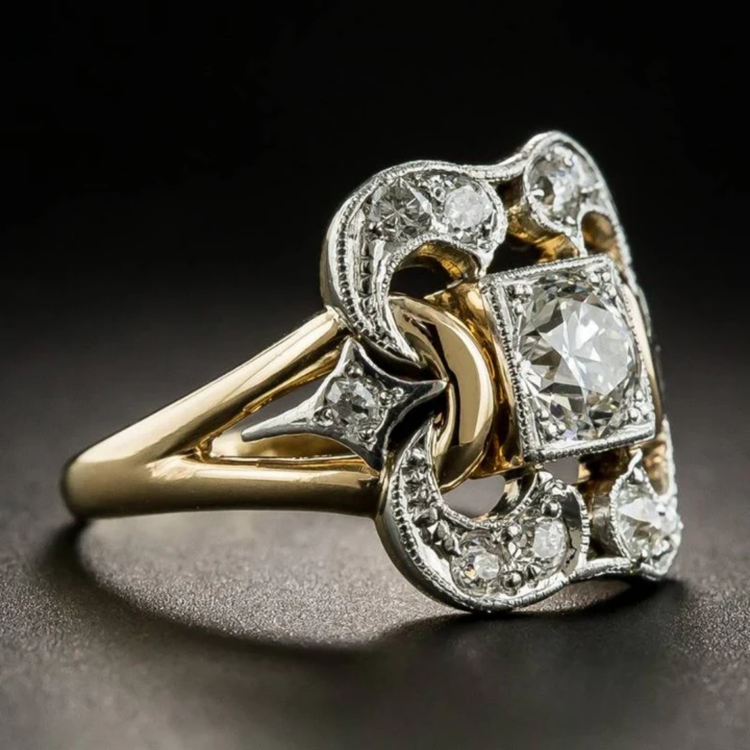 ZARETH – Vintage Zirconia Gold Ring