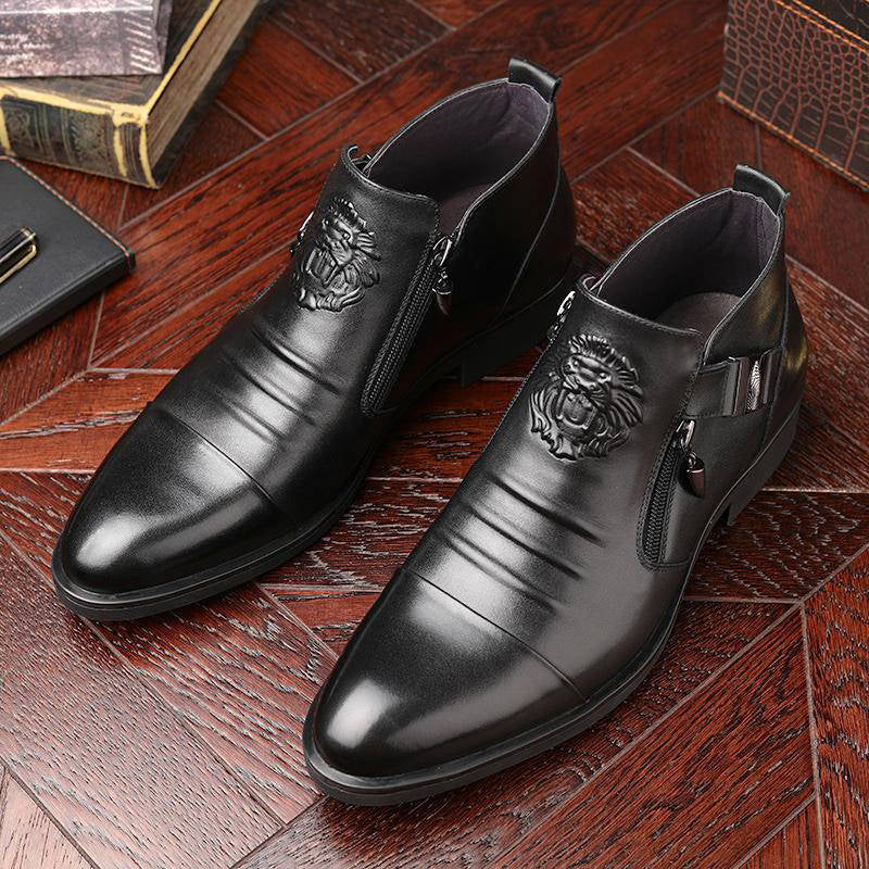 VICTOR – Embossed Leather Dress Boots