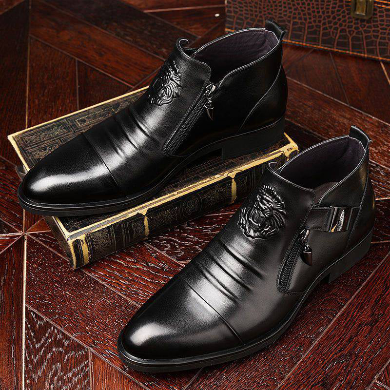 VICTOR – Embossed Leather Dress Boots