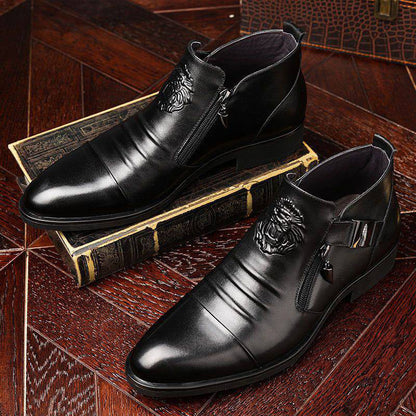 VICTOR – Embossed Leather Dress Boots