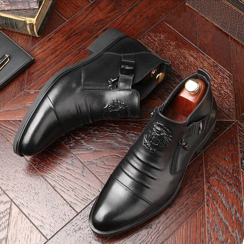 VICTOR – Embossed Leather Dress Boots