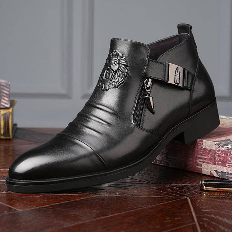 VICTOR – Embossed Leather Dress Boots