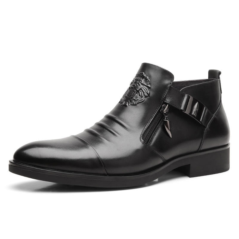 VICTOR – Embossed Leather Dress Boots