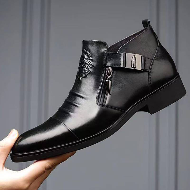 VICTOR – Embossed Leather Dress Boots