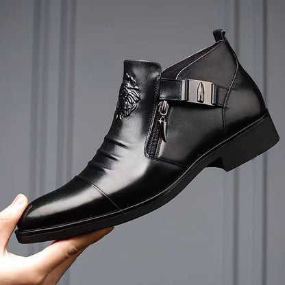 VICTOR – Embossed Leather Dress Boots
